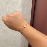 Corded Cross Charm Bracelet | Yellow