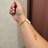 Corded Cross Charm Bracelet | Yellow