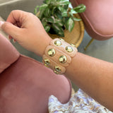Color-Block Stretch Cord Bracelet | Pink