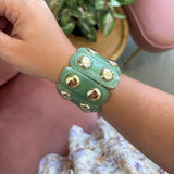 Color-Block Stretch Cord Bracelet | Jade