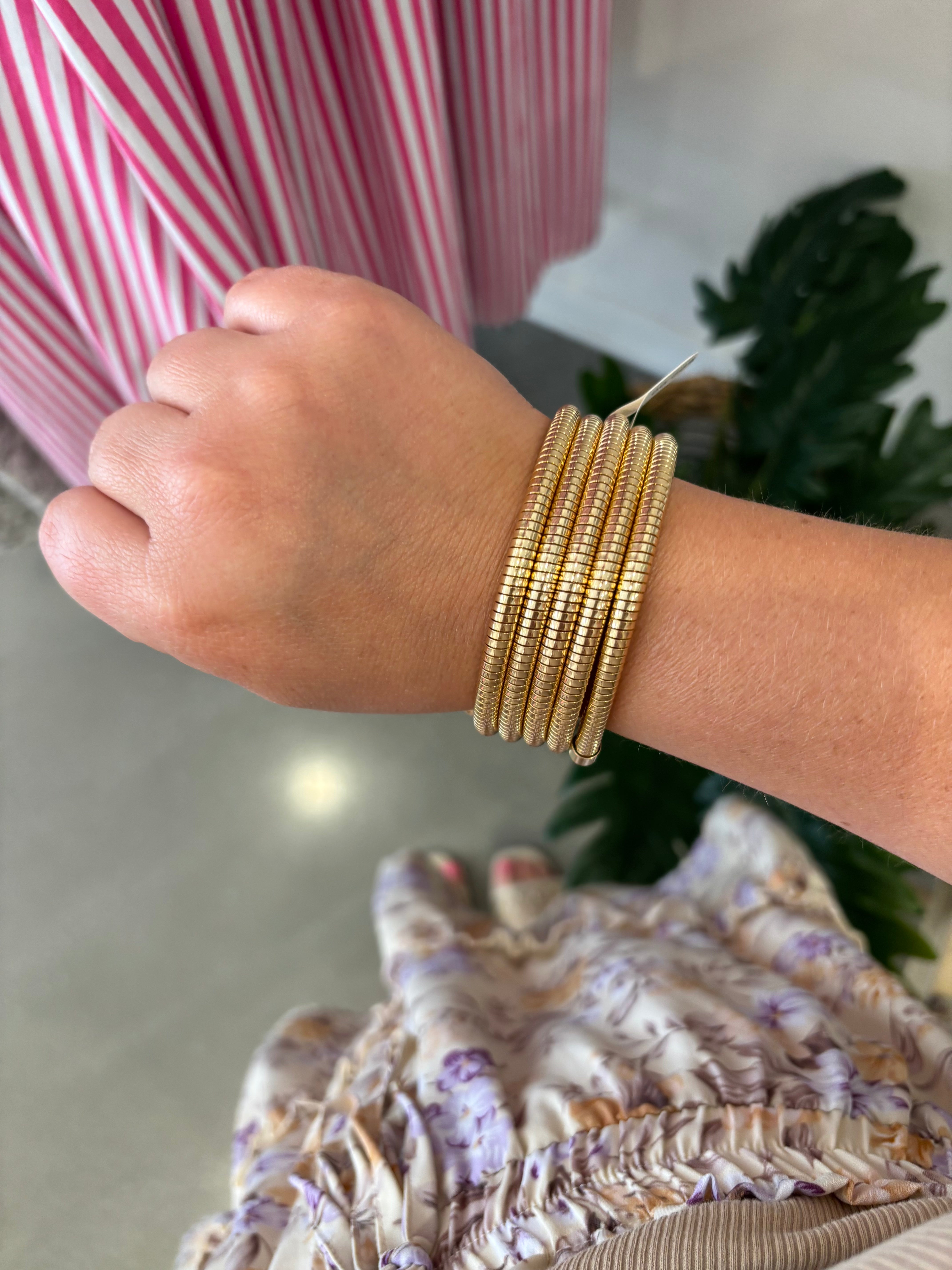 Coil Snake Chain Bracelet | Gold