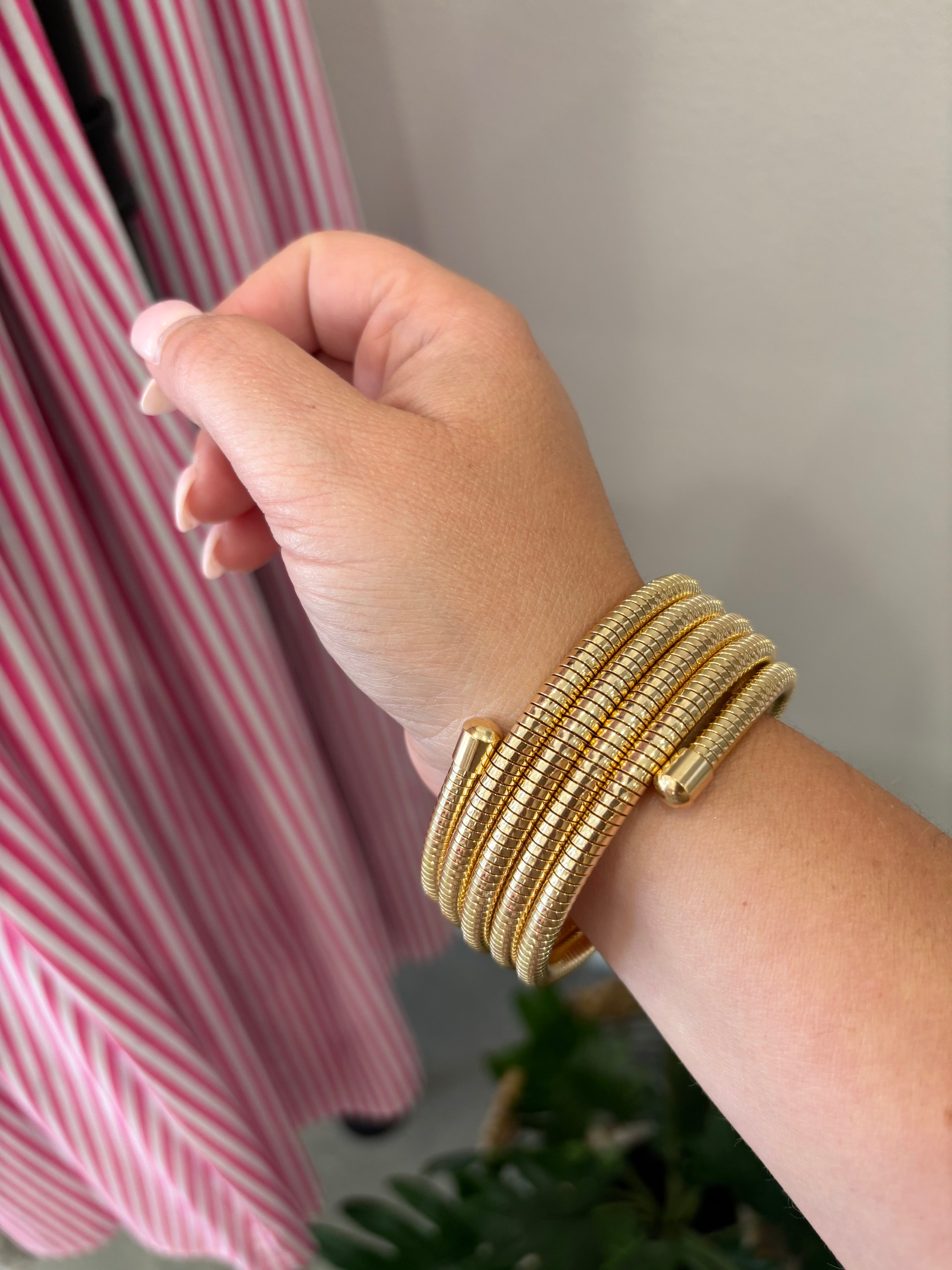 Coil Snake Chain Bracelet | Gold