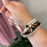 Beaded Chain Charm Bracelet | Black