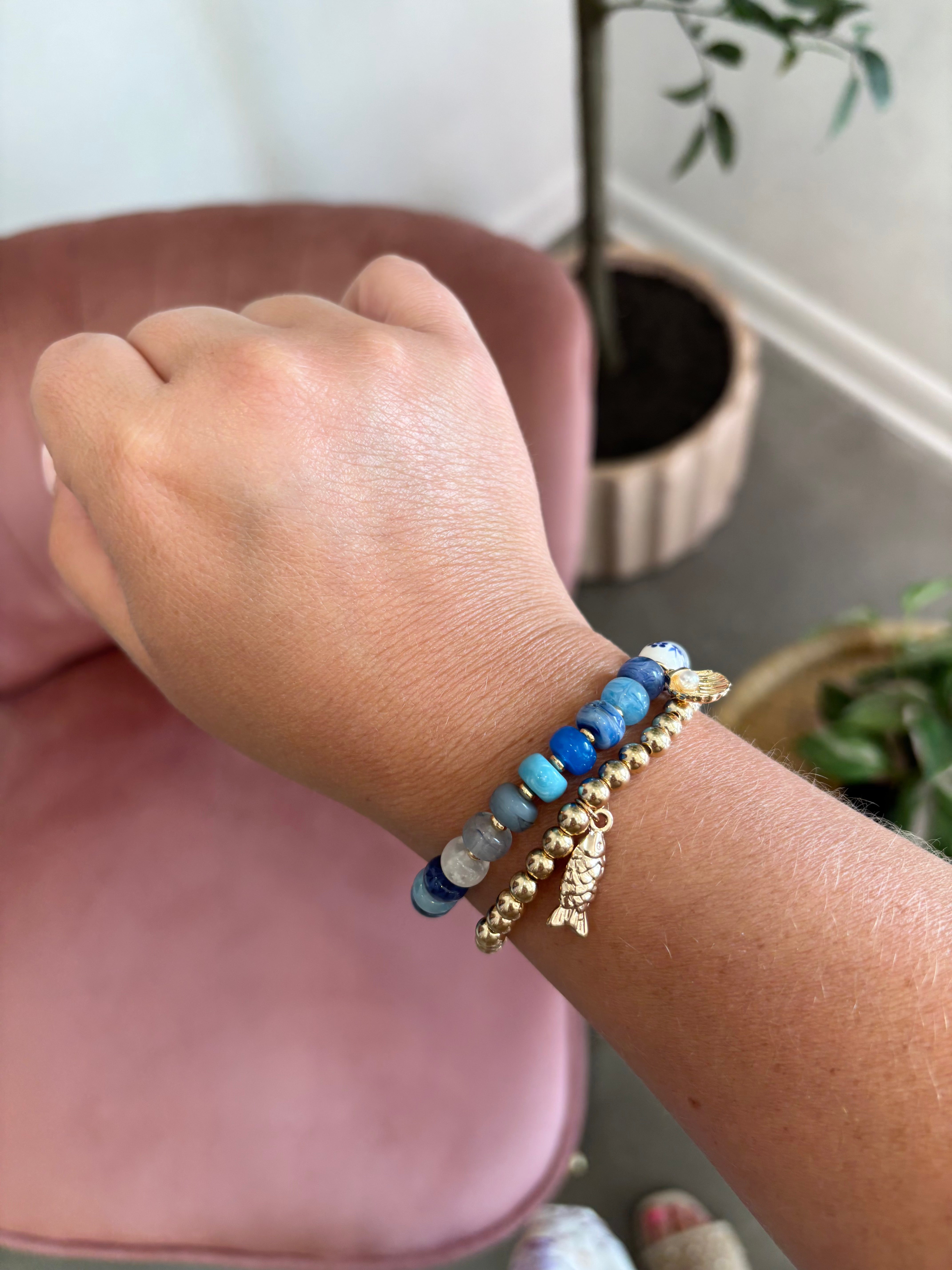 Nautical Glass Beaded Bracelet Set