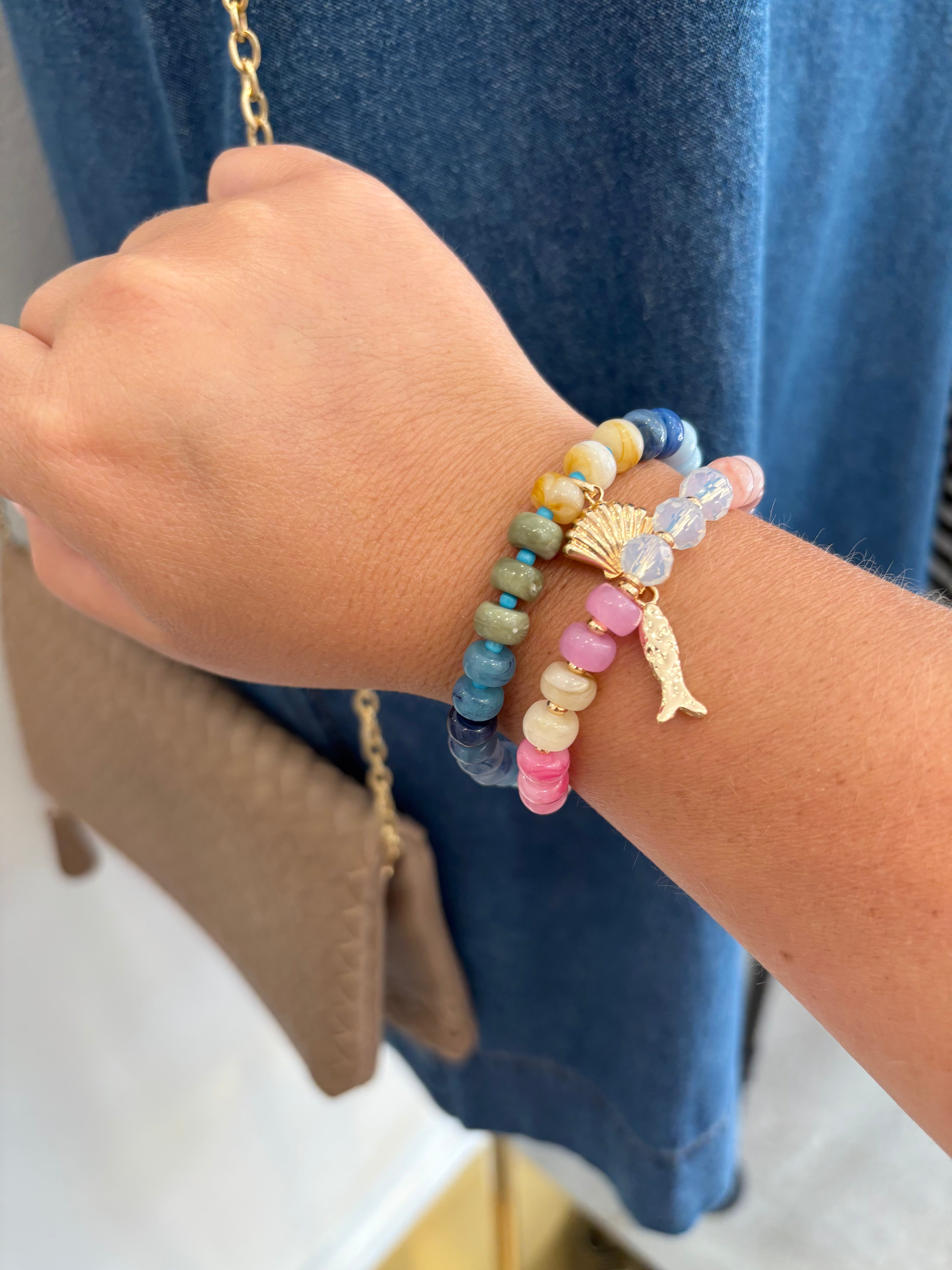 Nautical Beaded Stretch Bracelet Set