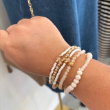 Beaded Chain Charm Bracelet | Pink