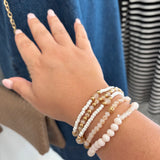 Beaded Chain Charm Bracelet | Pink