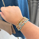 Ball Chain Link Bracelet | Pink & Blue