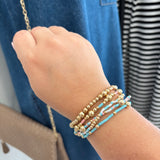 Ball Chain Link Bracelet | Pink & Blue