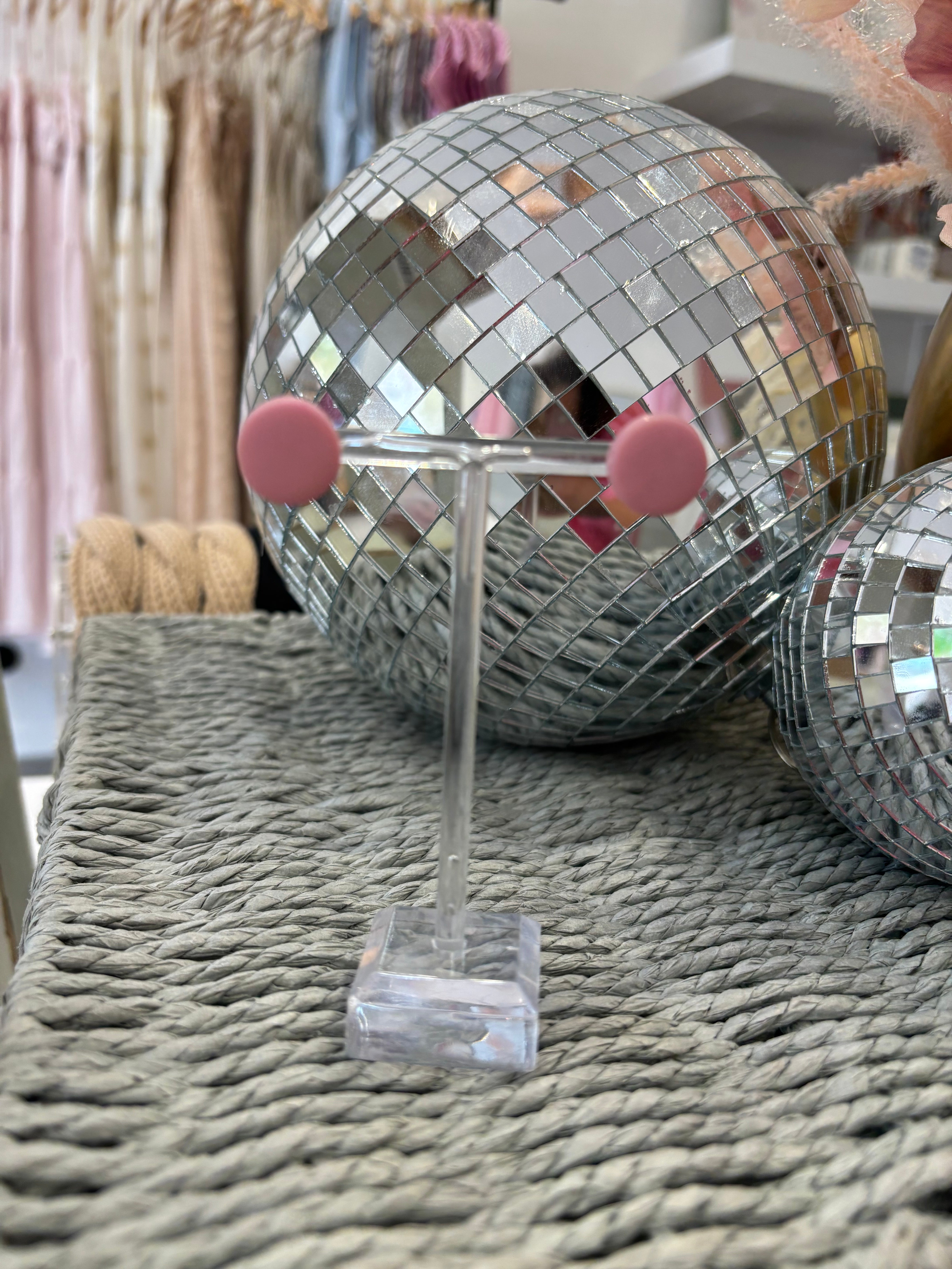 Circle Stud Clay Earring | Pink