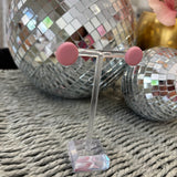 Circle Stud Clay Earring | Pink