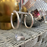 Satin Hoop Earring | Silver