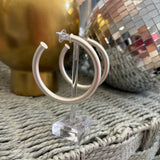 Satin Hoop Earring | Silver
