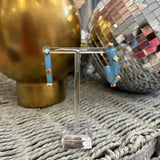 Natural Blue Acrylic Hoop Earring