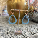 Gold & Blue Resin Open Teardrop Earring