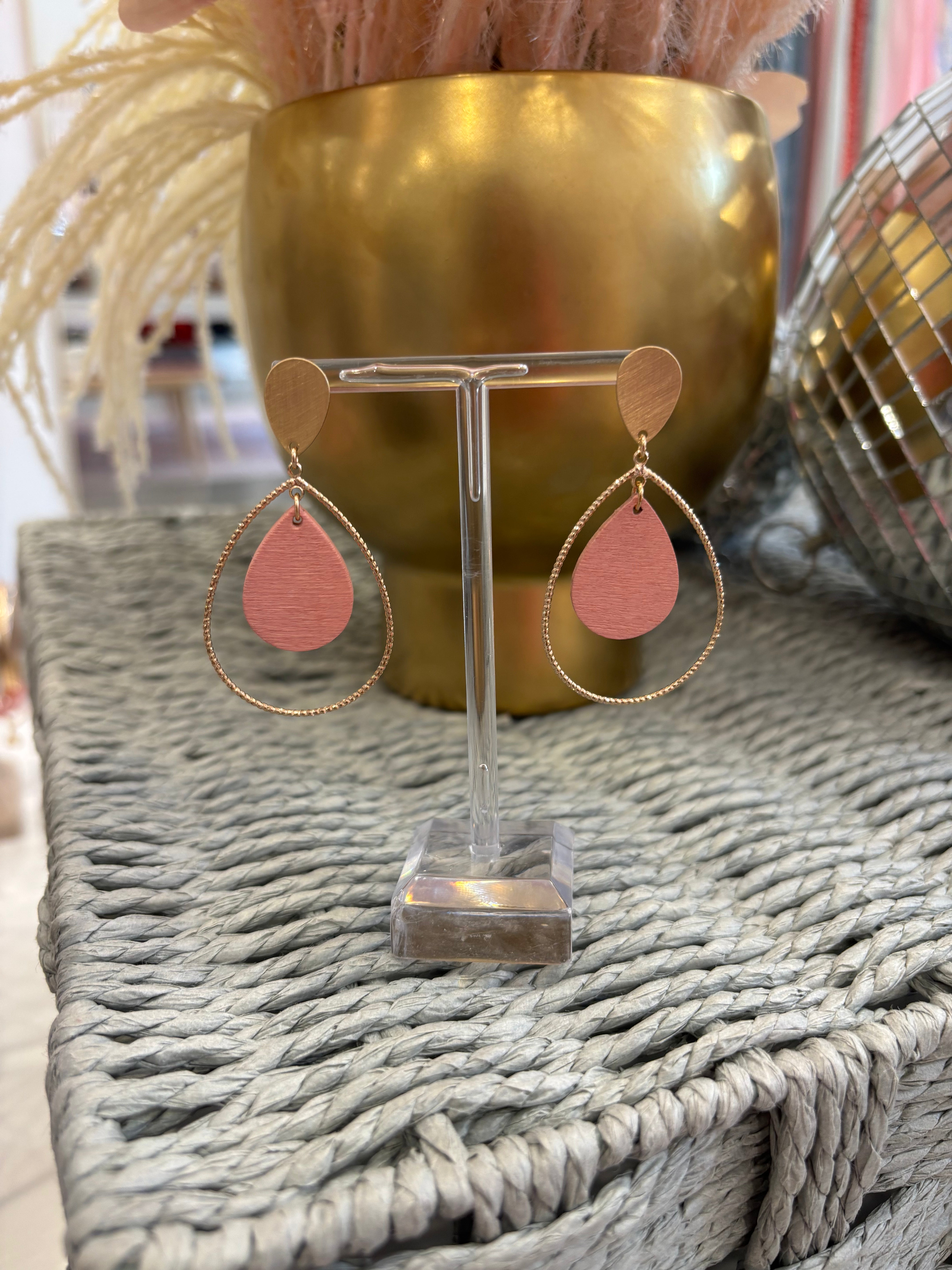 Gold Open Teardrop Earring