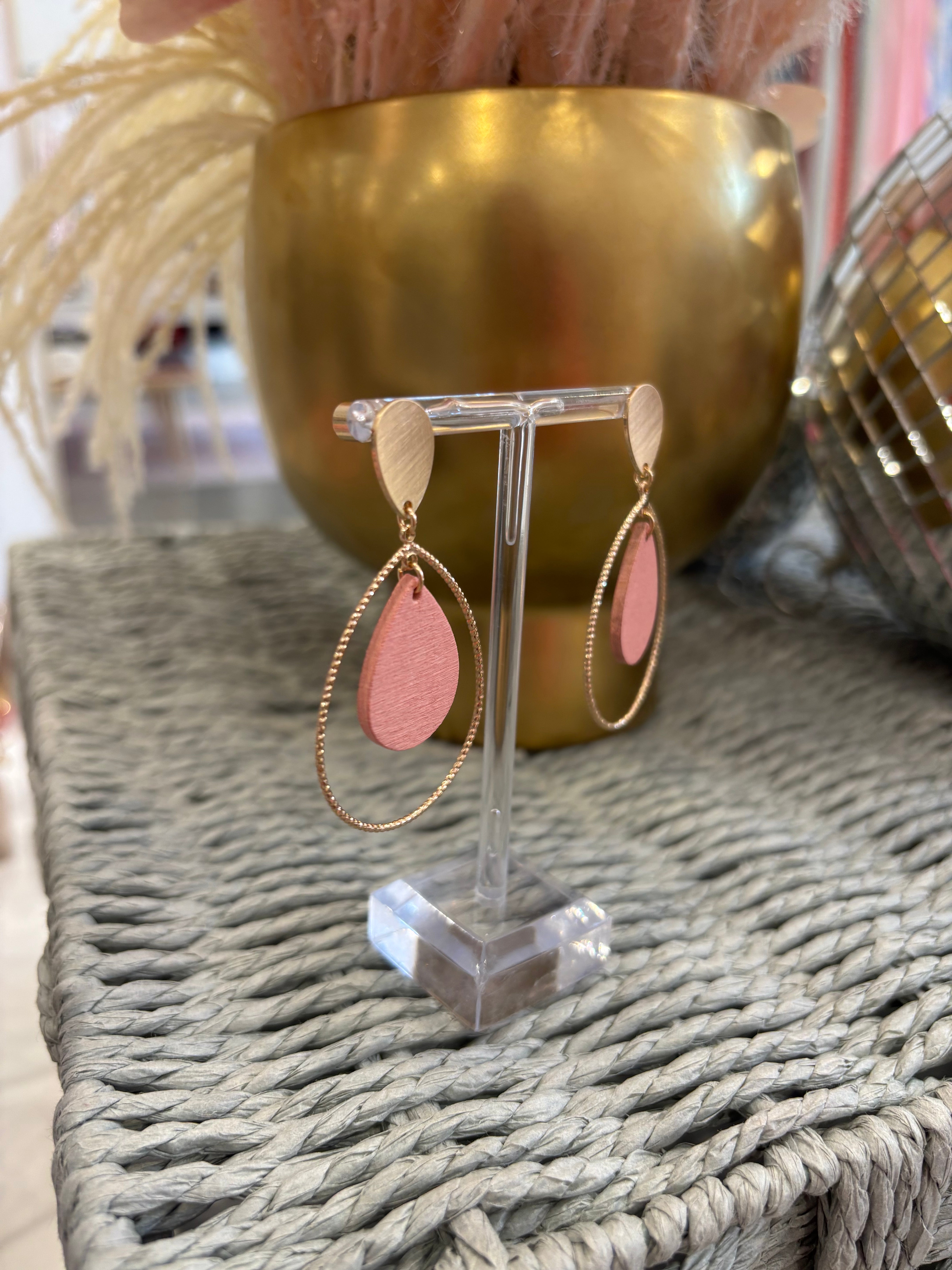 Gold Open Teardrop Earring