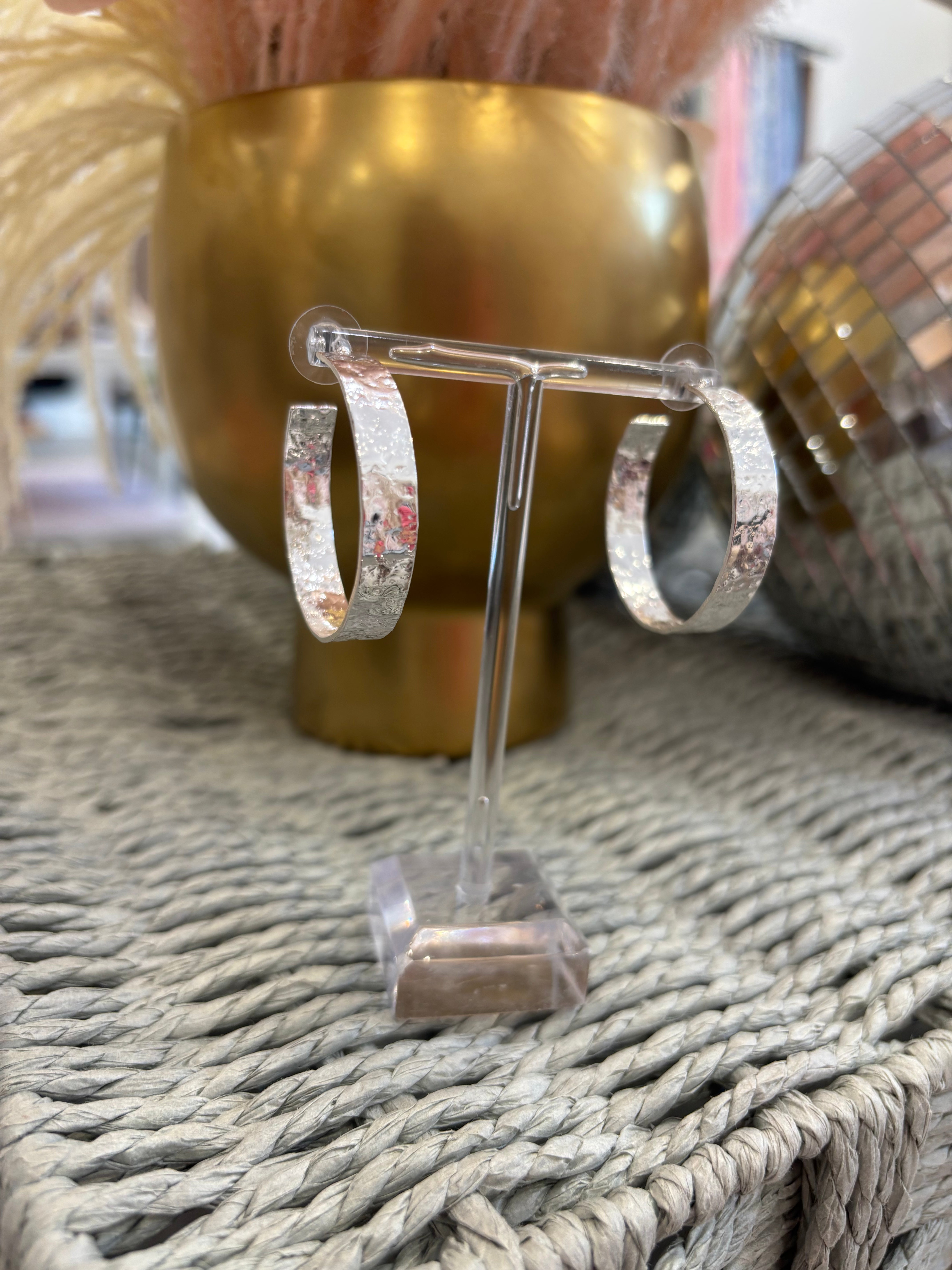 Textured Hoop | Silver