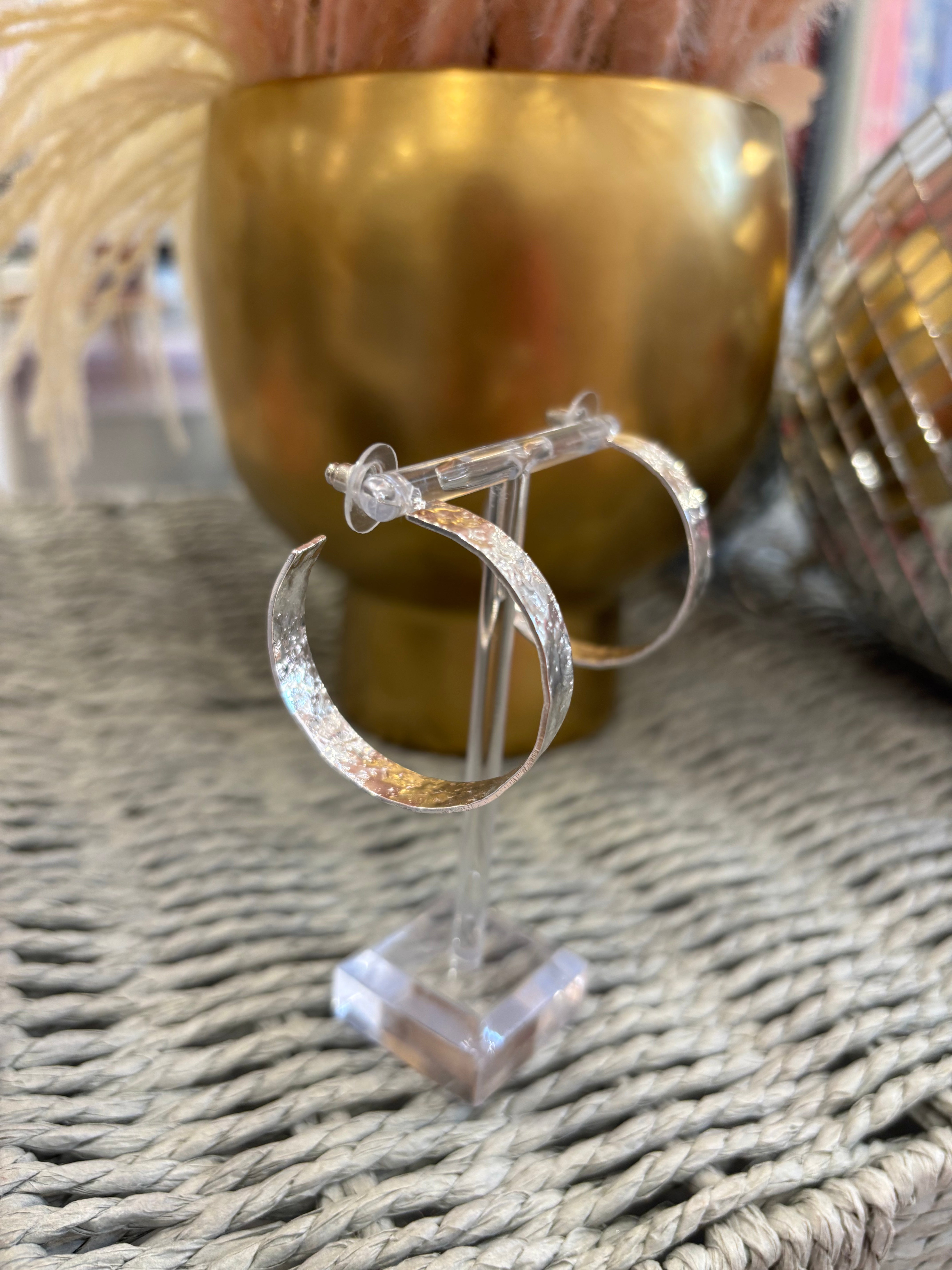 Textured Hoop | Silver