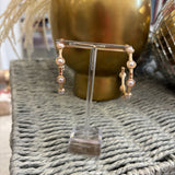 Gold Hammered Pearl Hoop Earring