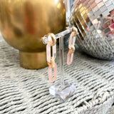 Pink Acrylic Link Drop Earring