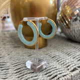 Blue Acrylic Hoop with Gold Earring