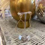 Gold Flower Teardrop Earring