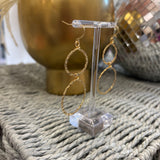 Gold Double Open Circle Drop Earring