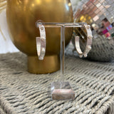 Silver Hoop Earring with Pearl Studs