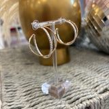 Twisted Gold & Silver Hoops