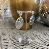 Hammered Gold Double Circle Earring | Silver