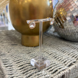 Gold Wrapped with Clear Crystal Stud Earring
