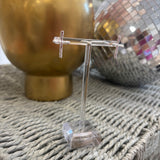 Hammered Cross Stud Earring | Silver