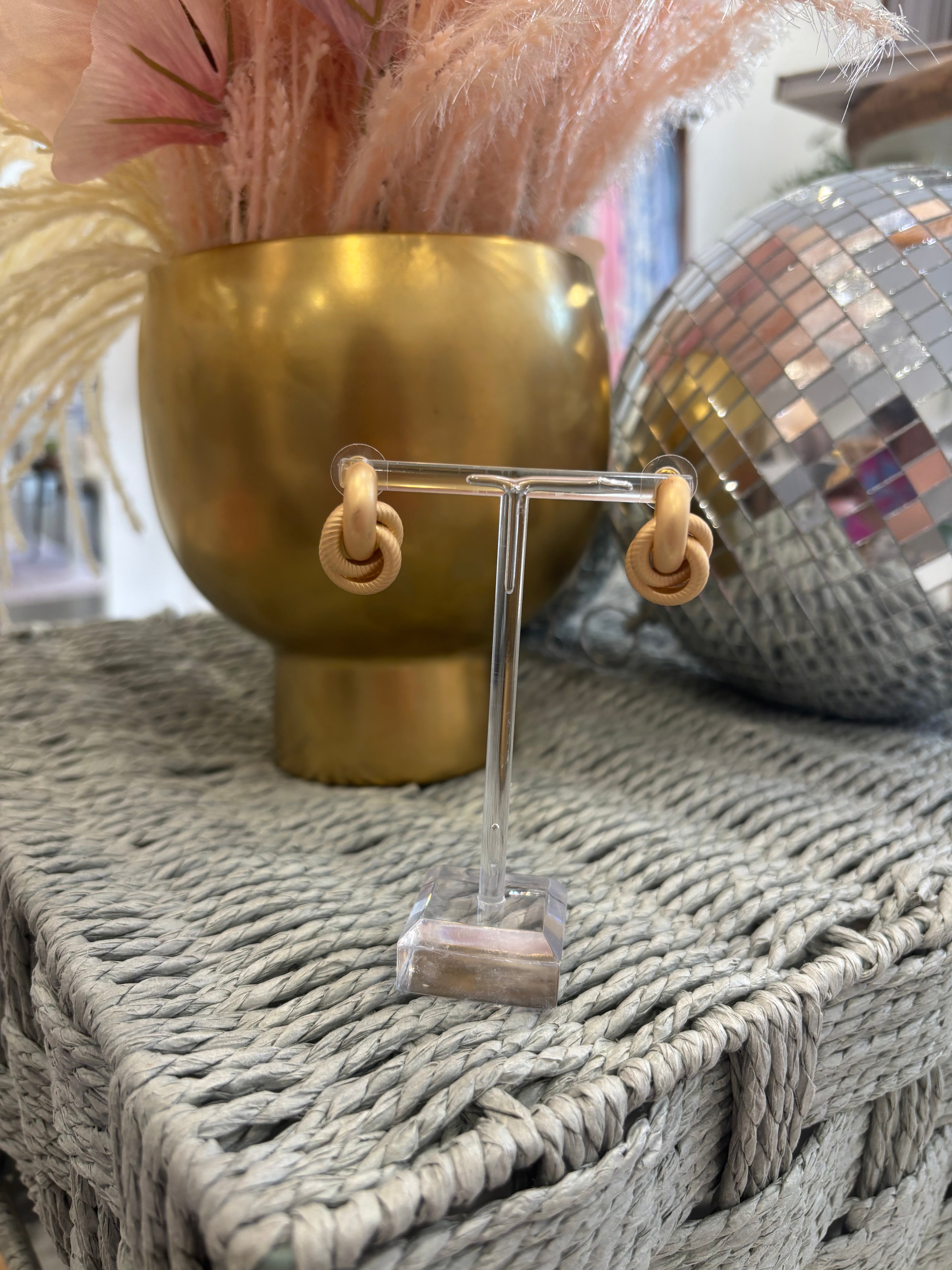 Matte Gold Knot Stud Earring
