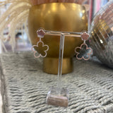 Silver Huggie Hoop with Puffy Heart Drop