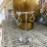 Silver Huggie Hoop with Puffy Heart Drop