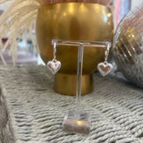 Silver Huggie Hoop with Puffy Heart Drop