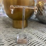 Mixed Metal Double Hoop Drop Earring