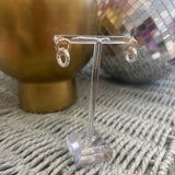Mixed Metal Double Hoop Drop Earring
