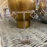 Matte Silver Open Clover Stud Earring