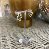 Matte Silver Open Clover Stud Earring