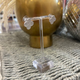 Silver Textured Clover Stud