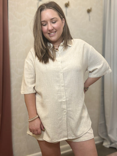 Linen Relaxed Shorts | Oatmeal