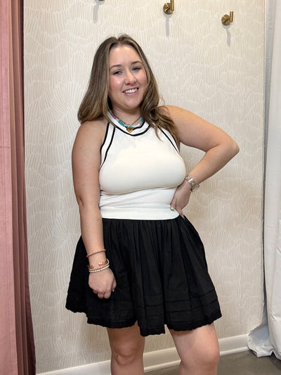 Abby Lace Trim Mini Skirt