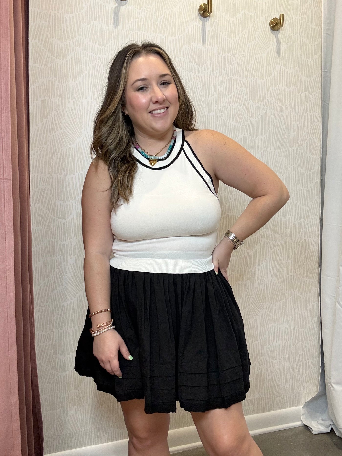 Abby Lace Trim Mini Skirt