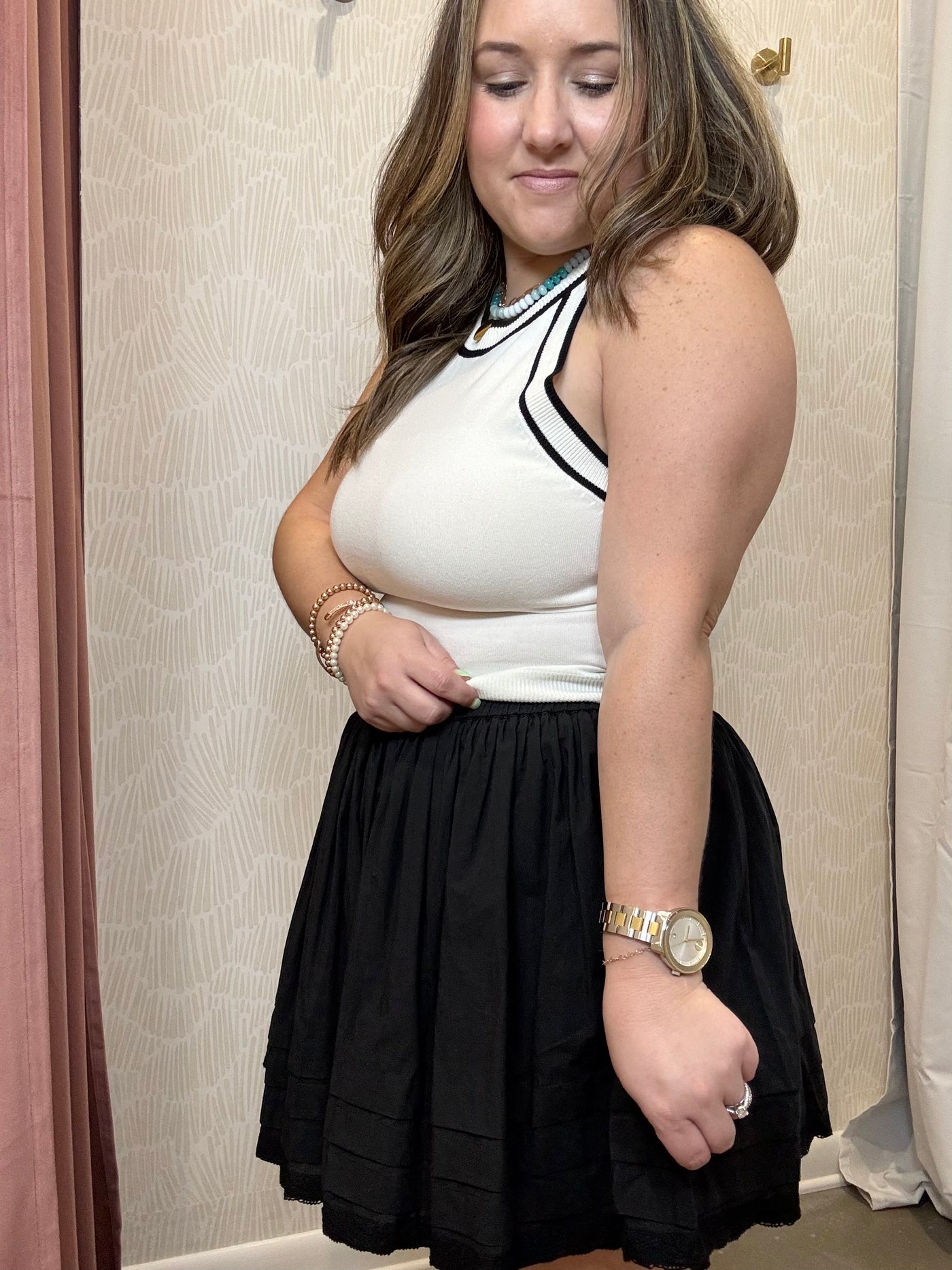 Abby Lace Trim Mini Skirt