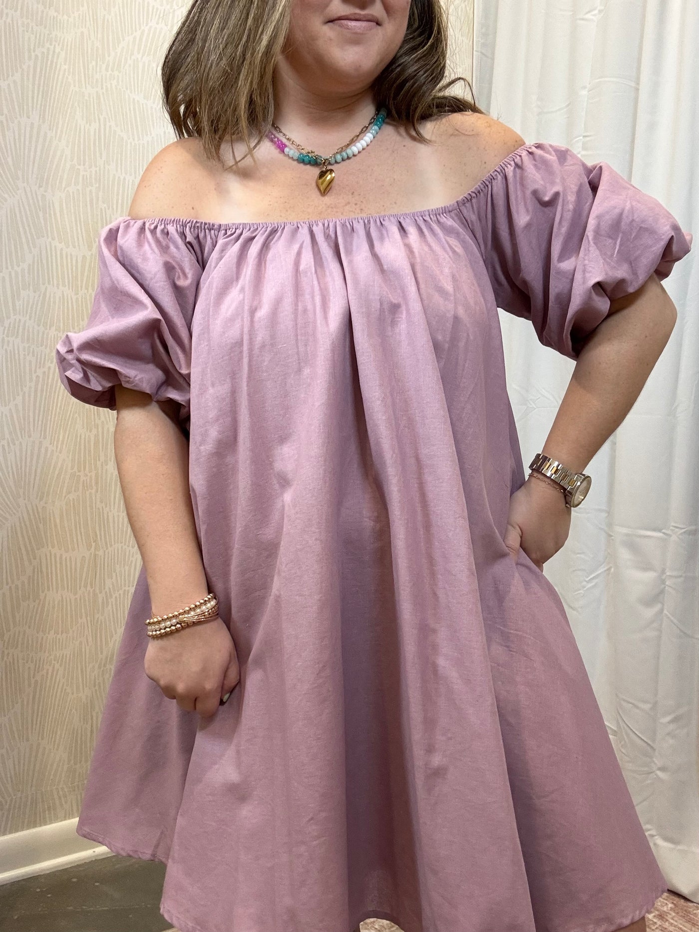 Puff Sleeve Mini Dress