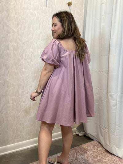 Puff Sleeve Mini Dress