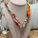 Scarf Charm Necklace | Orange Bow