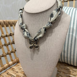 Scarf Charm Necklace | Neutral Butterly Charm